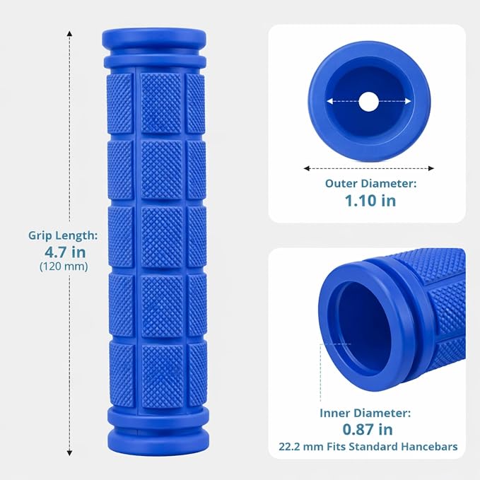 CHUNZEXI 4 PCS Bike Handlebar Grips, Rubber Bicycle Bar Grips Replacement, Non-Slip Handle Grips for Kids Bikes, Scooters, BMX, Mountain & Cruiser Bikes