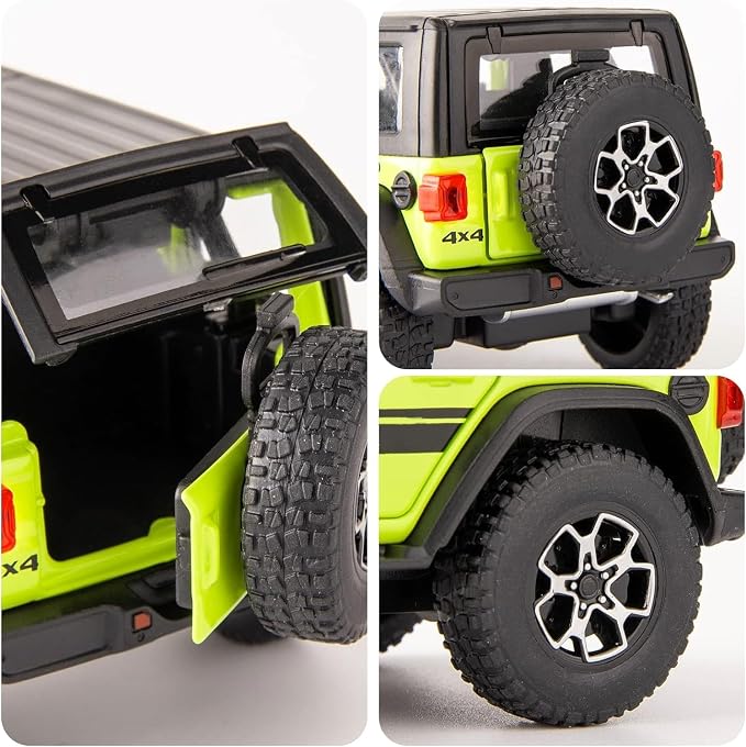 WAKAKAC Compatible for Toy Car 1/32 Die-cast Pull Back Model Car with Sound and Light, Toy Vehicle Cars for Kids Boys Girls Toddler Christmas Birthday Gift Green