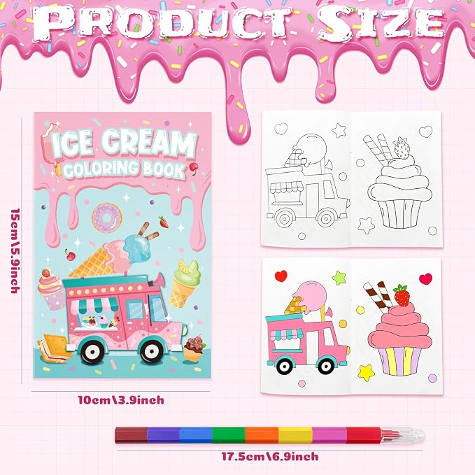 Cinrobiye 24 Coloring Books Bulk with 24 Stacking Crayons Set Mini Activity Books Small Coloring Books for Birthday Party Favors Gifts Goodie Bags Fillers Classroom Travel Activities