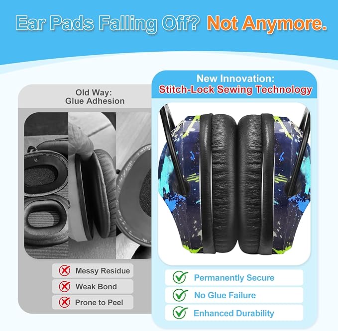 ZOHAN Kids Ear Protection 2 Pack, Hearing Protection Safety Ear Muffs for Children Have Sensory Issues, Adjustable Noise Reduction Earmuffs for Concerts, Fireworks, Air Shows(Rap&Unicorn)