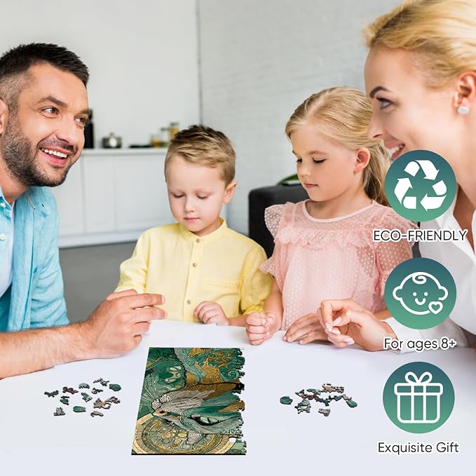 Mocfesk Wooden Puzzles for Adults, Cat Jigsaw Puzzles, Unique Shaped Animal Jigsaw Puzzles for Adults and Kids, Birthday Gifts Fun Challenge Family Game 13.5 x 18 in