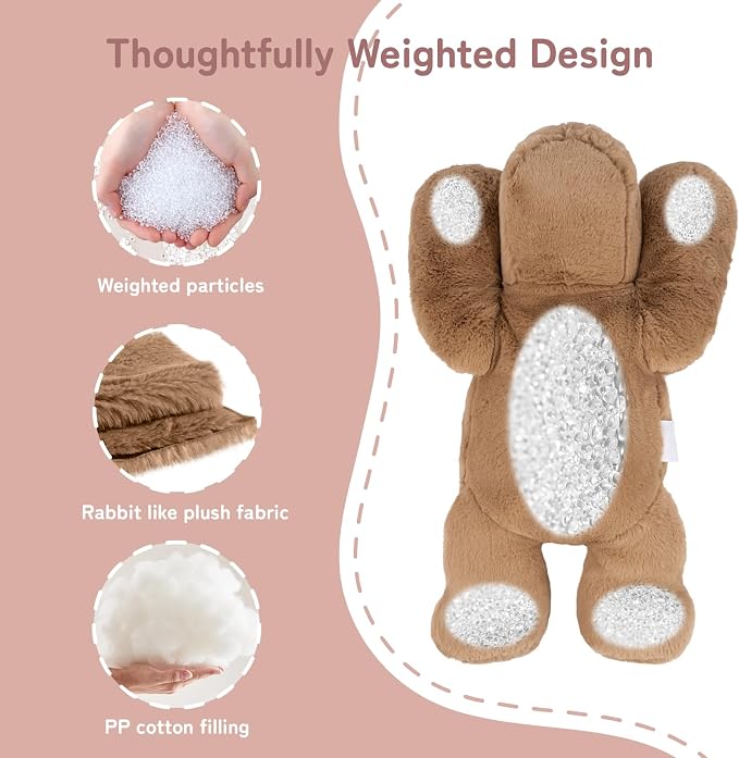 Niuniu Daddy 25" 5lb Dog Weighted Stuffed Animal forKids and Adults, Soft Sensory Plush Body Pillow for Calming Support, Large Animal Toy for Everyday Comfort