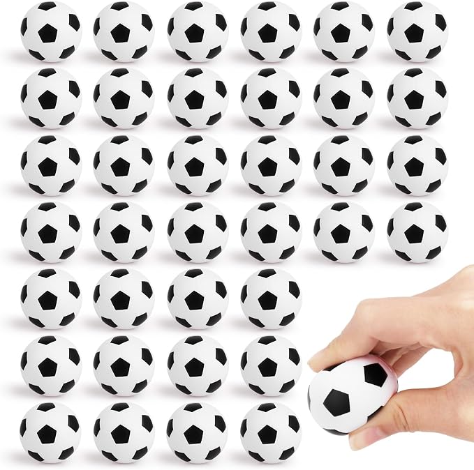 Hooqict Mini Soccer Stress Balls 25 Pack Small Foam Sports Stress Ball for Kids Squeeze Ball Anxiety Relief Toy Boy Soccer Party Decorations Supplies Class Prizes