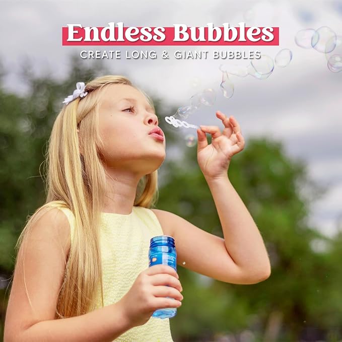 JOYIN Bubble Bottles 6 PCS (4oz Solution), Bubbles for Toddlers, Blow Bubbles Solution Wand Bulk for Party Favors for Kids, Toddler Summer Outdoor Toys Gift for Kids (6)