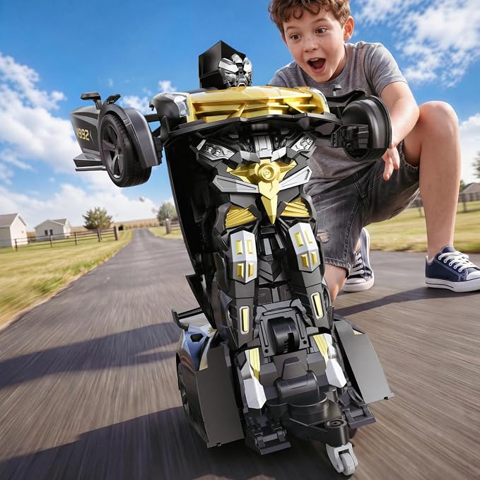 Veeniix V992 Transform Robot Remote Control Car, 2-in-1 RC Toy Car with Sound & Light, 1:14 Scale, Gesture Sensing, One-Key Deformation, Birthday Gift Toy for 4-8+ Year Old Boys Girls