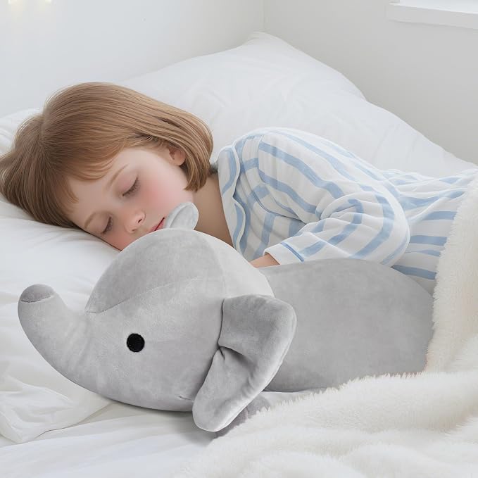 Elephant Weighted Stuffed Animals 24in 4.2lbs, Big Weighted Stuffed Animal Elephant Plush Toys Plushies Pillows Gifts for Kids, Adutls, Boys and Girls