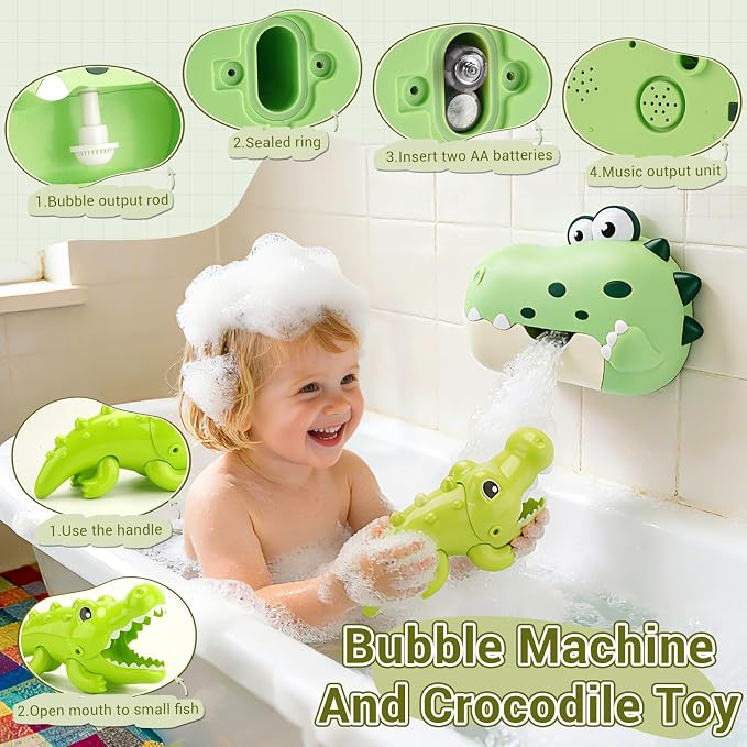 Baby Bath Toys Bubble Machine for Toddlers 1-3 Toddler Fountain Bathtub Pool Water Table Toys Shark Bath Toy 18 Months Months Baby Bath Toy for Girls