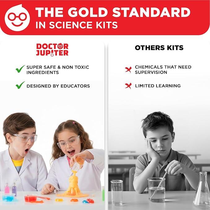 Doctor Jupiter Super Science Kit for Kids Age 8-12 | STEM Toys for Ages 8-9-10-11-12-13-14 with 100+ Experiments | Birthday Gift Ideas for Boys & Girls 8+ Years Old | Crystal Growing Chemistry Set