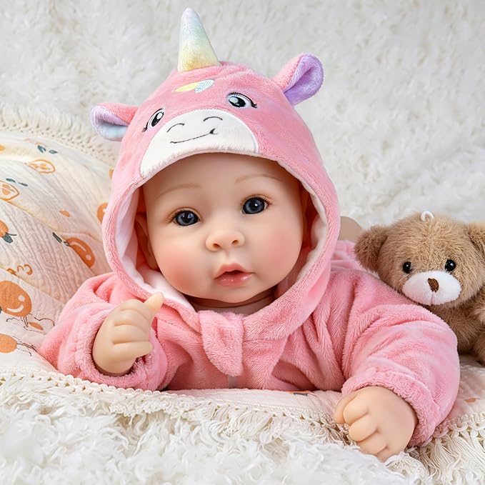 Aori 17 Inch Baby Dolls Realistic Doll with Ultra Real Life Soft Body & Pink Outfits for Girls 3+ | Pretend Play, Dress Up, Nursery Decor