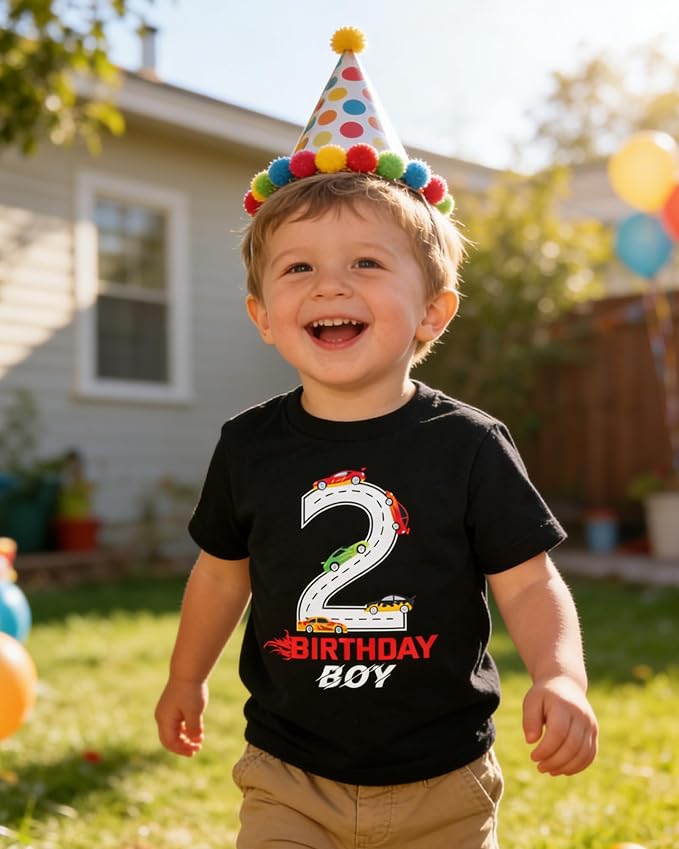 Lovekider 2-5 Years Birthday Boy Shirt Construction Party T-Shirts Excavator Cotton Short Sleeve Tee Dark Grey