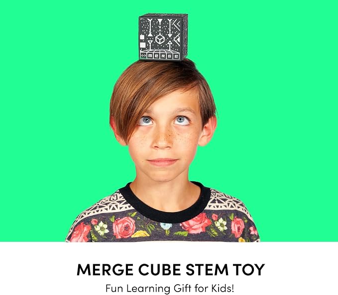 MERGE Cube STEM Toy - Hold Digital Science Experiments in Your Hand! 1000+ 3D Objects & 100+ Interactive Simulations with Augmented Reality - Fun Learning Gift for Kids
