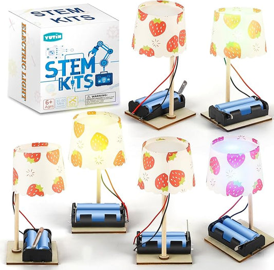 STEM Kits for Kids Age 6-8 8-10, 6 Bulk DIY Electric Circuit Lamp Kits for Kids Crafts 8-12, Science Experiments for Classroom STEM Projects Activities, Building Toys for Boys Girls Gifts 6 7 9 10 13
