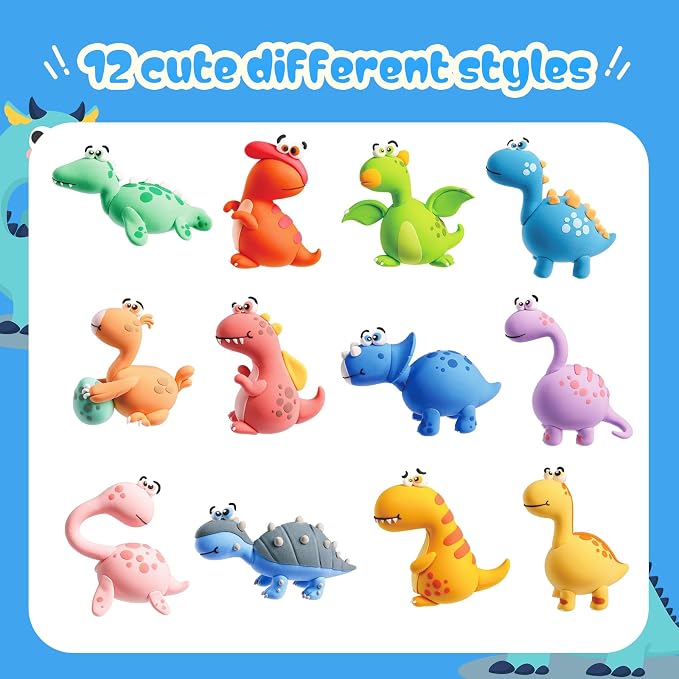 Both idea Air Dry Clay Kit, Dino Theme | 12 Packs, Non-Toxic Kids Gift | School & Party: Perfect for classroom art activities, birthday party favors, creative family DIY, and holiday celebrations.