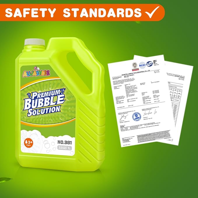 Aujazyble Bubble Solution Refills 32OZ | Giant Bubbles Refill Solution | Bubbles Bulk for Bubble Machine, Bubble Gun, Bubble Wands, Bubble Mower | Bubbles for Kids in Summer Celebrations Party Favor