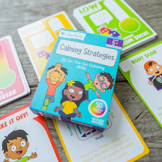 Open The Joy Calming Strategies Cards for Kids - Mindfulness Activities, Stress Relief Techniques, and Emotional Regulation Tools - Ages 4 and Up