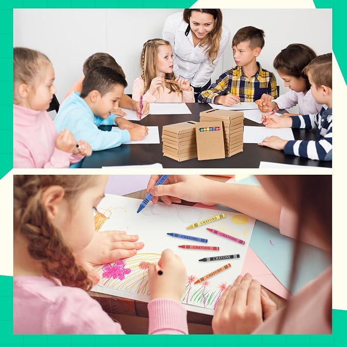 200 Packs Crayons Bulk Back to School Crayon 8 Color Crayon Individual Packs Mini Wrapped Wax Washable Crayons for Student Gifts School Supplies Classroom Rewards Gifts