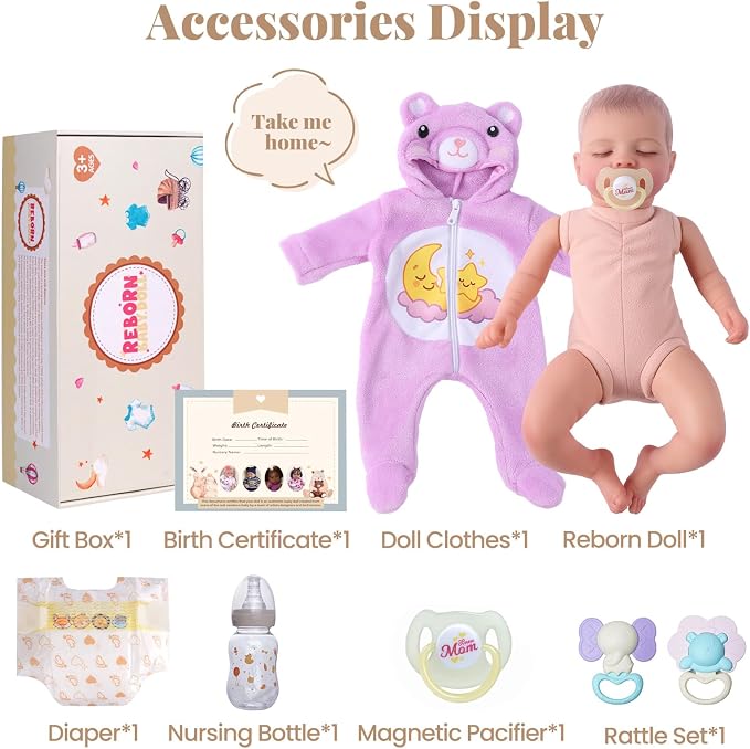 BABESIDE Lifelike Reborn Baby Dolls, 20 Inch Realistic Newborn Baby Doll with Poseable Body, Real Life Baby Dolls with Accessories Gifts for Kids Age 3+ & Collection