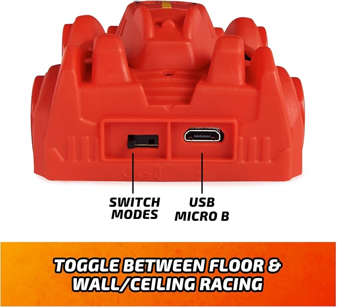 Air Hogs, Zero Gravity Sprint RC Car Wall Climber, Red USB Micro B Rechargeable Indoor Wall Racer, Over 5-Inches Long, Toys for Kids Ages 4 and up