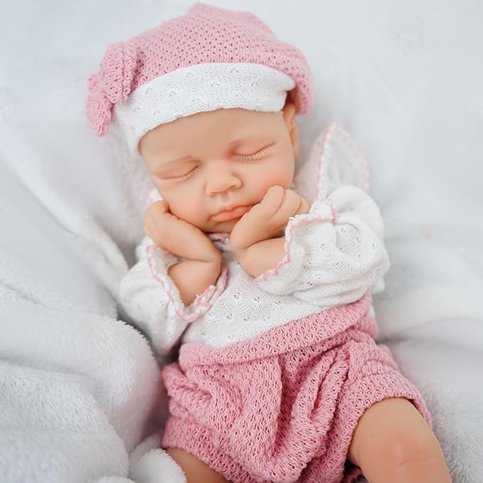 Girl 12 Inch, Silicone Reborn Baby Dolls, Realistic Baby Doll, Not Vinyl, Posable Newborn, Reborn Baby Dolls Silicone Full Body