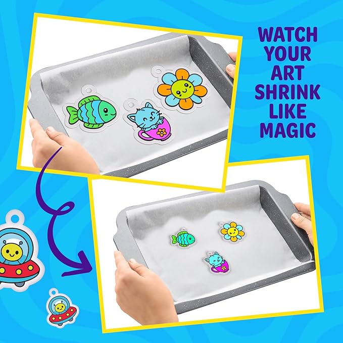 Shrinky Magic Craft Kit for Kids - Shrink Kit for Girls - Arts and Crafts for Kids Ages 4-8, 6-8, 8-12 - Craft Kits - 6 7 8 Year Old Girl Birthday Gifts - Toys for Girls 8-10 - Gift for Boys Ages 6+