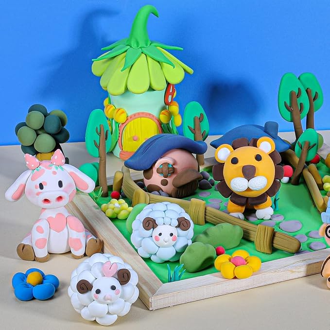 Air Dry Clay Kit for Kids – 36 Colors Non-Toxic Soft Modeling Clay Set with 3 Sculpting Tools, DIY Arts & Crafts Supplies, Ideal Gift for Birthday, Christmas, Halloween (Ages 3+)
