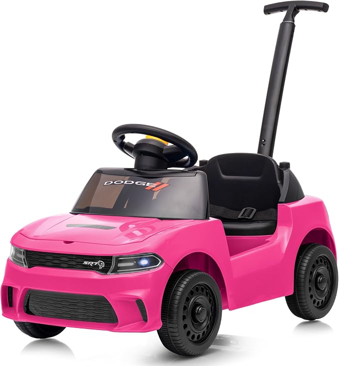 Licensed Dodge Ride on Push Car for Toddlers 1-3 Years with Handle & Music