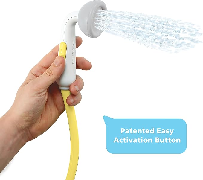 Yookidoo Baby Bath Shower Head - Elephant Water Pump and Trunk Spout Sprayer - One Handed Flow Control for Newborn Babies in Tub Or Sink (Yellow)