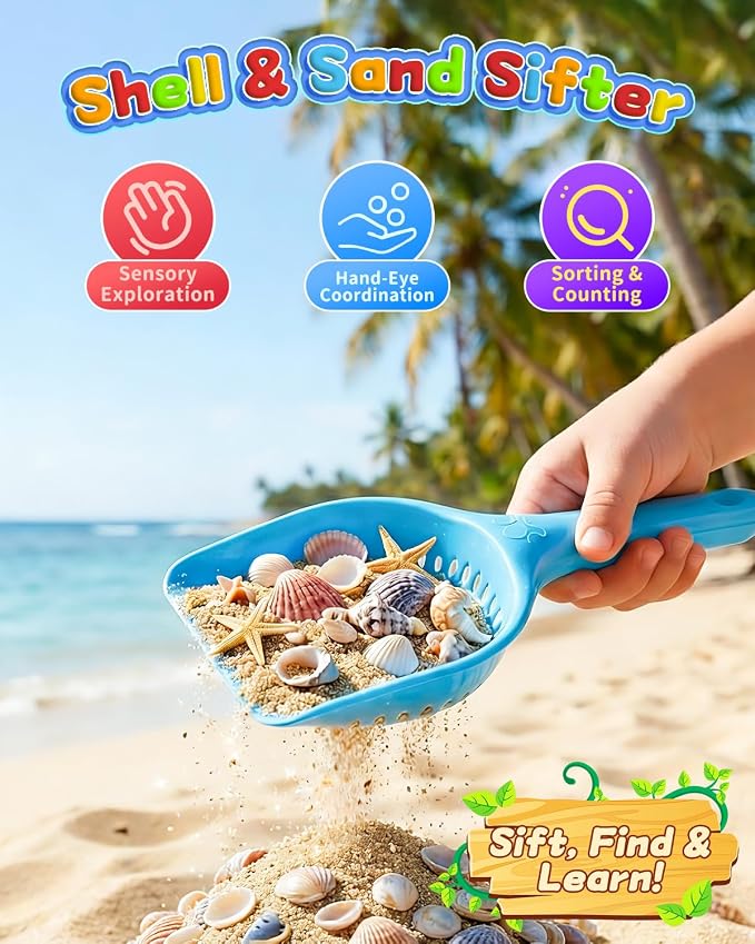 30PCS Beach Toys for Kids Ages 3-10, All-in-One Sand Toys Set with 2 Collapsible Buckets, Shovels, Trucks & Molds, Keep Kids Busy for Hours - Easy to Carry for Beach Travel Sandbox Play