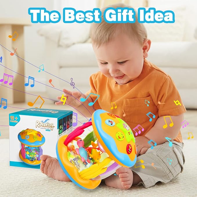 Aboosam Baby Toys 6 to 12 Months - Musical Learning Infant Toys 12-18 Months - Babies Ocean Rotating Light Up Toy for Toddlers 1 2 3+ Years Old Boys Girls Baby Gifts