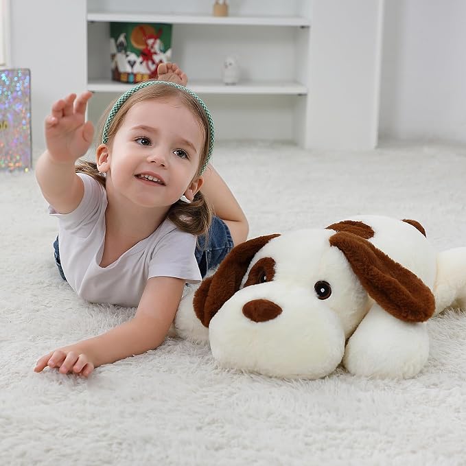 JellyMallow 5lbs 24in Dog Weighted Stuffed Animals, Large Weighted Dog Plush, Weighted Stuffed Animal Plushies Pillow Gifts for Adults and Kids, Boys, Girls