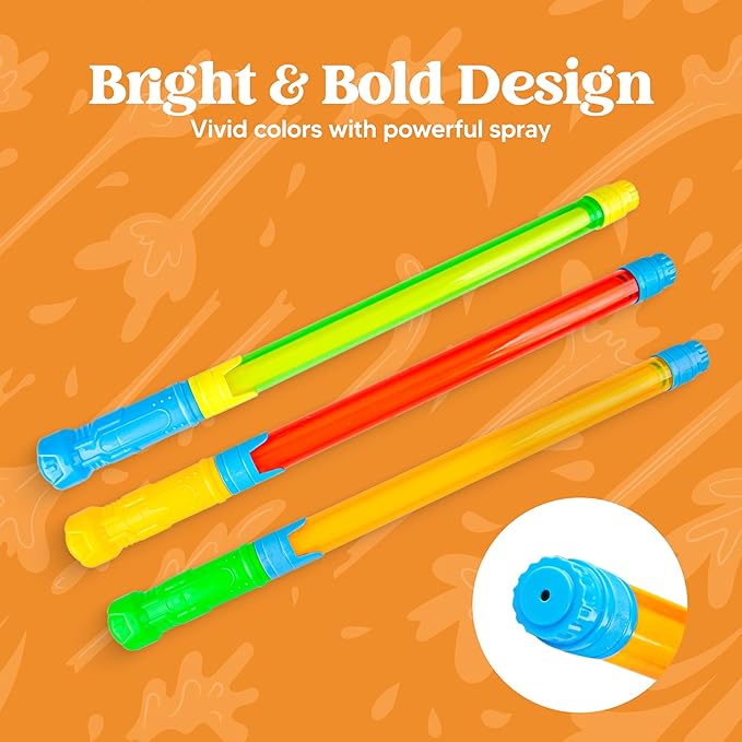Sloosh 24 pcs Blaster Soaker Water Gun, Squirt Guns Soaker for Kids Summer Swimming Pool Beach Sand Outdoor Water Activity Fighting Play Toys,16.5''