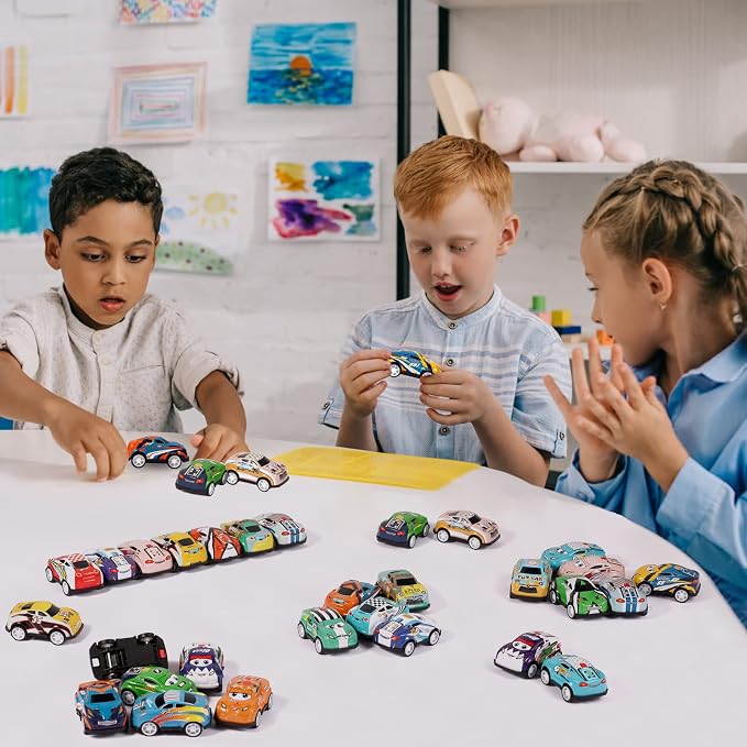 Aruytps 36PCS Mini Pull Back Cars for Kids Toddlers 3-5 4-8 Years Old, Race Cars Party Favors Bulk Vehicles Set, Classroom Prizes Box Pinata Fillers for Boys and Girls