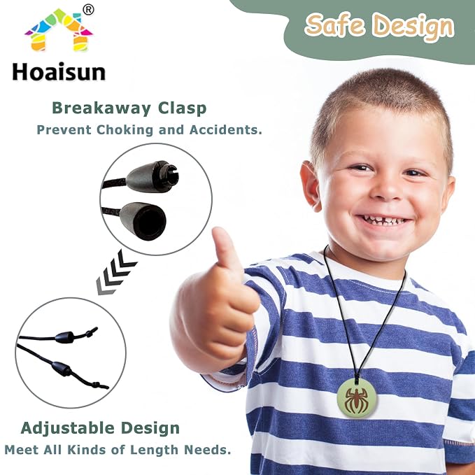 Chew Necklaces for Sensory Kids, 7 Pack Chewy Necklace Sensory Toys for Kids with Autism, ADHD, SPD, Chewing, Biting, Silicone Oral Chew Toy Teething Necklace for Adults Reduce Anxiety Fidget