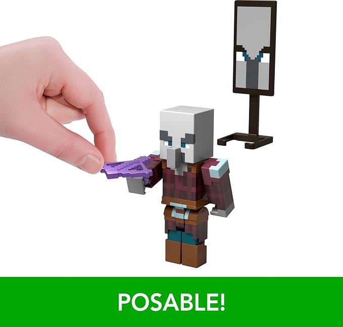 Mattel Minecraft Village Raid Pack with 3 Action Figures & Accessories, 3.25-inch Scale Collectible Set Includes Steve (Amazon Exclusive)