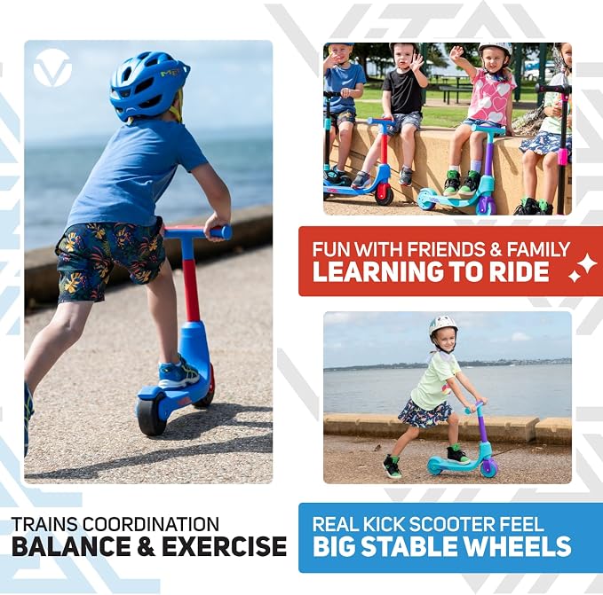 Vital First 2 Wheel Toddler Scooter | Beginner Balance Training Kids Toys for Ages 2-5 | Durable Lightweight Design & Fixed Height Kids Scooter | Wide Wheels and Foot Brake