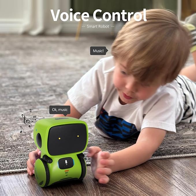 GILOBABY Interactive Talking Robot for Boys, Smart Toy with Touch Control, Playback Mode, Dancing, Singing, Educational Gift for 3-7 Year Old Kids (Green)