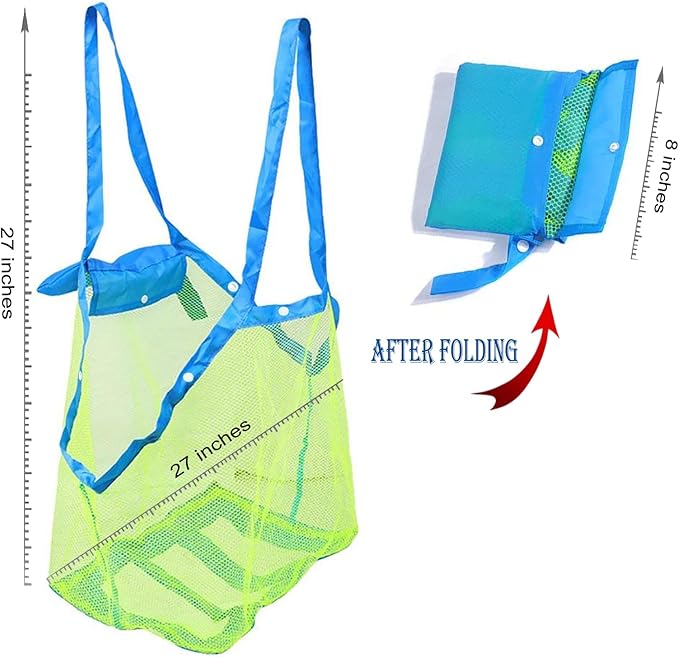 SupMLC Mesh Extra Large Beach Bags and Totes - Holds Toys, Towels, Sand Away - For Children's Toys, Market, Grocery, Picnic