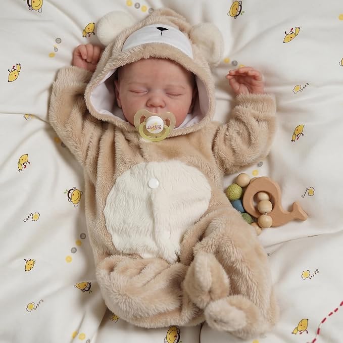 BABESIDE Lifelike Reborn Baby Dolls Boy - 17-Inch Baby Soft Body Realistic-Newborn Baby Doll Silicone Full Body Vinyl Real Life Baby Dolls with Toy Accessories for Kids Age 3+