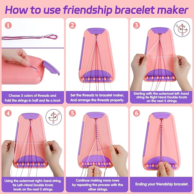 Friendship Bracelet Making Kit for Girls Ages 8-12, Kids Jewelry Making Kit with 28 Pre-Cut Threads and Letter Beads, Arts and Crafts for Kids, Birthday Easter Gifts for 6 7 8 9 10 11 12 Year Old