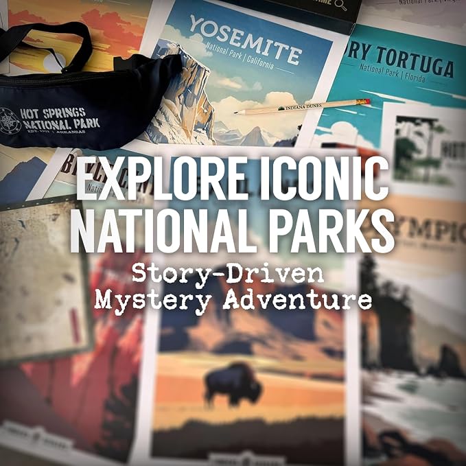 Escape Room Game for Adults – National Parks Mystery Adventure, Solve the Case at Home, Puzzle & Detective Game, Escape Room in a Box, 1–8+ Players