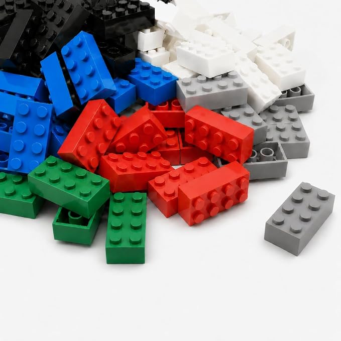 Classic Building Brick 2x4 100 Pieces, Compatible with Lego 3001 Bulk Block Set, Creative Building Toy DIY, Suitable for Boys Girls and Teenagers Aged 6+ (Mixed Colors)