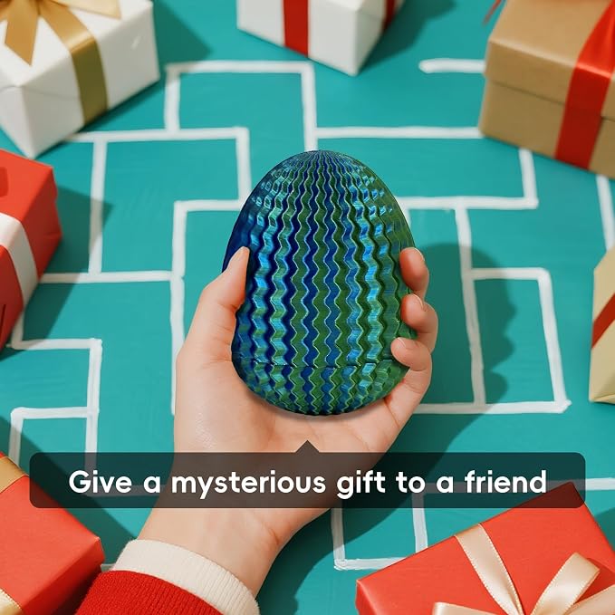 Money Puzzle Box for Cash Gift Card Holder - Reusable Secret Safe with 4 Unique Maze Egg Designs, 3D Printed Brain Teaser Game for Teens Adults, Easter Birthday Christmas Stocking Stuffer