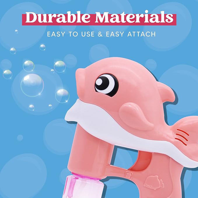 JOYIN 2 Bubble Guns Kit, Whale Automatic Bubble Maker Blower Machine with 4 Solutions for Kids, Summer Toy, Birthday, Outdoor & Indoor Activity, Easter, Valentine Party Favors
