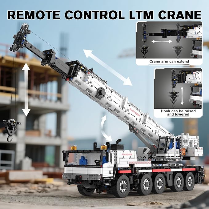 Mould King Construction Crane Building Sets, 17075 APP Programmable Construction Vehicle Model, Large Vehicles Crane Building Kits Gift for Adult/Collections Enthusiasts(3248 Pieces)