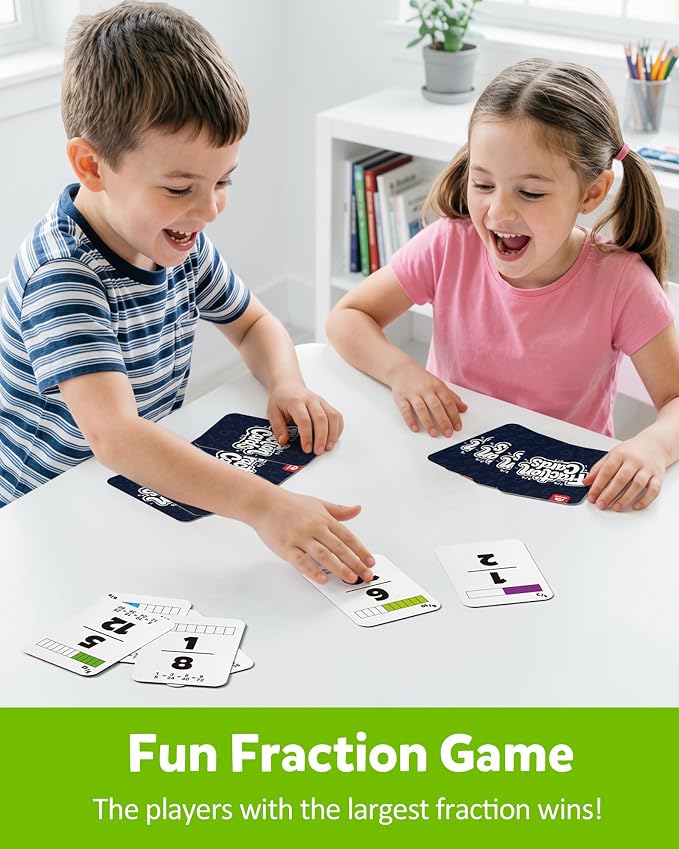 Coogam Magnetic Fraction Tiles - Montessori Math Manipulatives for Fraction Learning & Practice, Educational Games for Homeschool & Classroom, Grades 2-5
