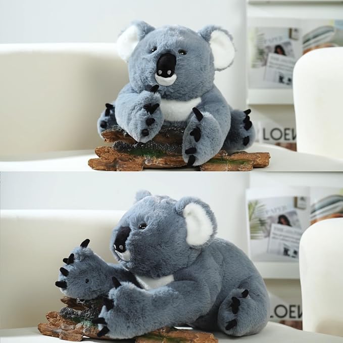 MaoGoLan Koala Stuffed Animal 25.6" Giant Stuffed Koala Plush - Soft Cuddly Huggable Design with Snap Button on Paws, Gift for Kids Childern Adults, Gray