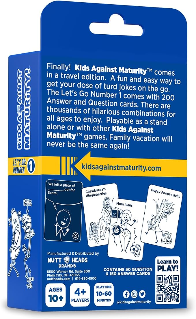 Kids Against Maturity: Funny Family Card Game for Kids Ages 10+ & Parents, Teens & Adults | Hilarious Party Game for Family Game Night | Super Fun (Let's Go Edition)
