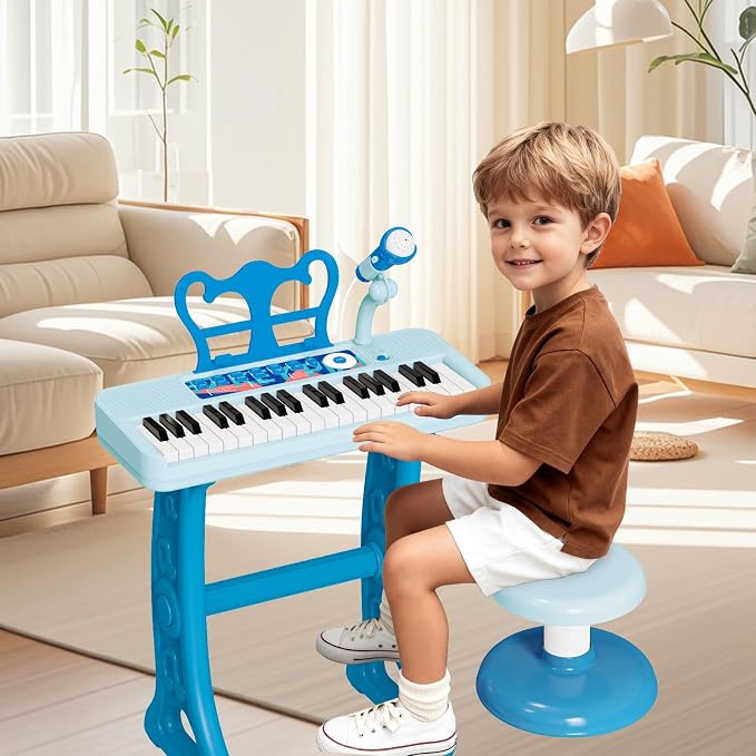 Piano Toys for 3 Year Old Girl, 37 Keyboard Toys with Microphone for Toddlers 3-7, Musical Birthday for Girls Boys Toddlers