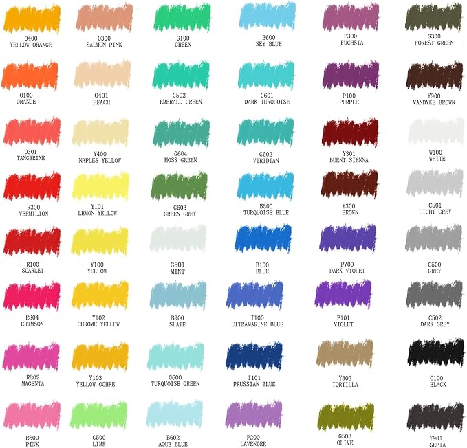 Artecho Oil Pastels Set of 48 Colors with Pastel Paper Pad, Pastels for Art Painting, Drawing, Blending, Art Supplies for Artists, Beginners, Students, Teachers (10 x 70 mm)