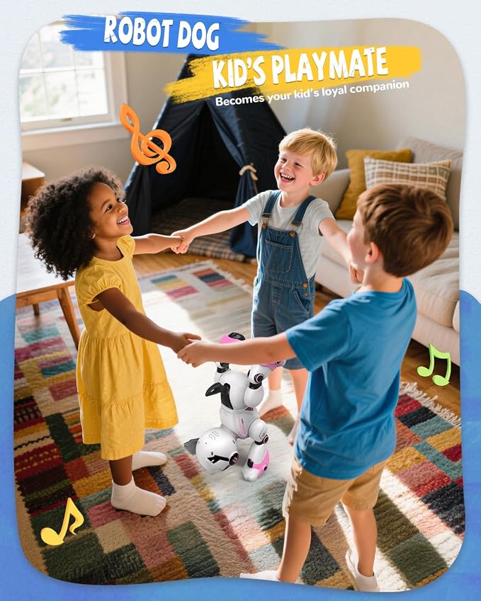 anysun Robot Dog Toy for Kids, Programmable Remote Control Robots Puppy with Voice & Touch Sensors, Dancing & Singing, Animal Sound Imitation, Smart Stunt Robot Pet, Interactive Robotic Dog for Kids